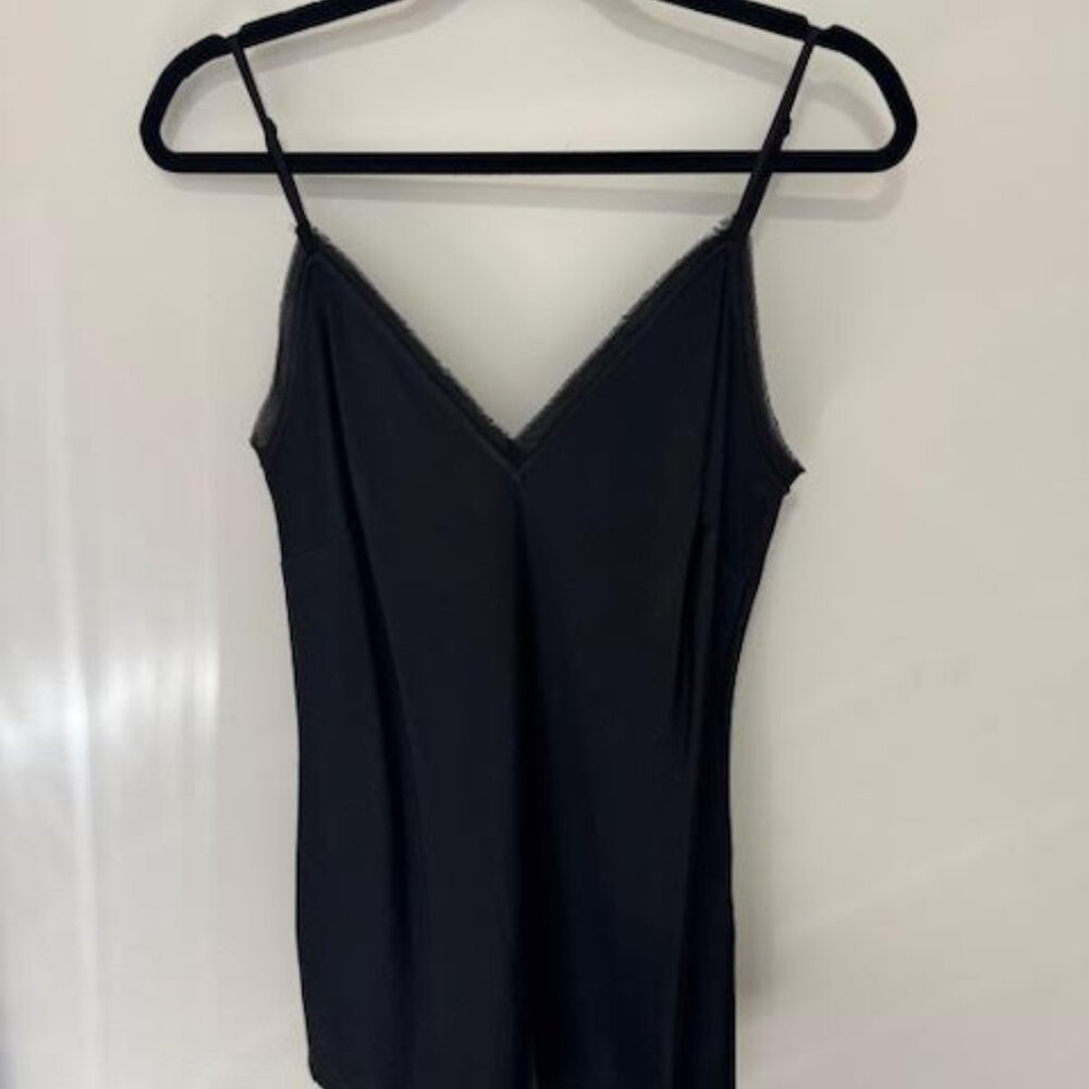 FRAME satin vneck lounge camisole black size small NWT